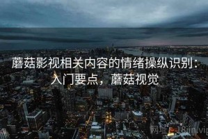 蘑菇影视相关内容的情绪操纵识别：入门要点，蘑菇视觉