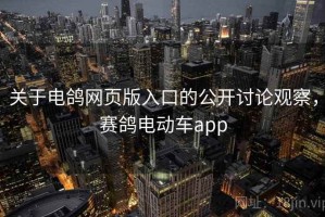 关于电鸽网页版入口的公开讨论观察，赛鸽电动车app