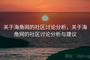 关于海角网的社区讨论分析，关于海角网的社区讨论分析与建议