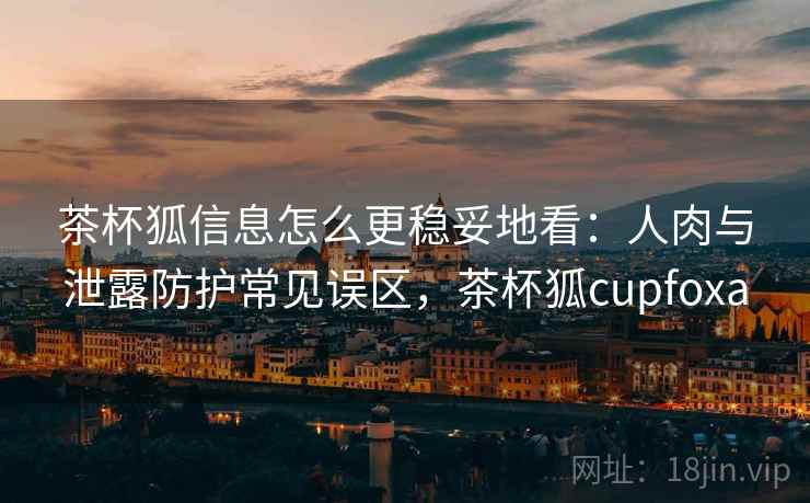 茶杯狐信息怎么更稳妥地看：人肉与泄露防护常见误区，茶杯狐cupfoxa