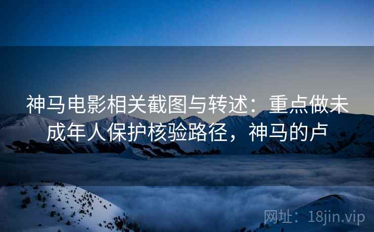 神马电影相关截图与转述:重点做未成年人保护核验路径,神马的卢 神马电影相关截图与转述:重点做未成年人保护核验路径,神马的卢